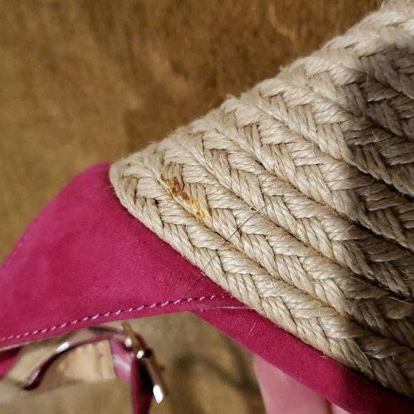 Candies Pink Espadrille Wedges Size 7.5 - Picture 8 of 8